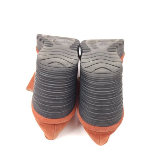 Fly London Yasi Red Orange Suede Platform Wedge Heels size US 6.5-7 EU 37 - Picture 8 of 9